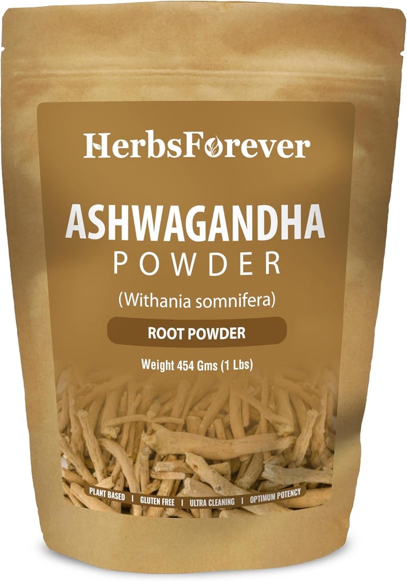 HerbsForever Ashwagandha Powder - Organic Indian Ginseng for Stress Relief and Muscle Health - 454 GMS - Image 1